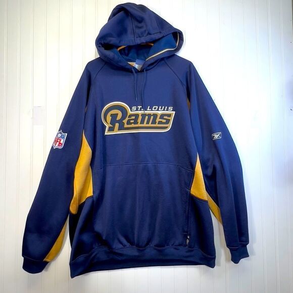 Vintage reebok St. Louis Rams Football Mens Hoodie Long Sleeve XL - Picture 1 of 16